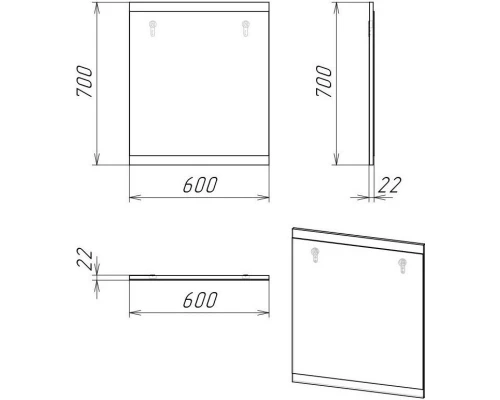Зеркало 60x70 см темно-серый матовый Stella Polar Корделия SP-00001057
