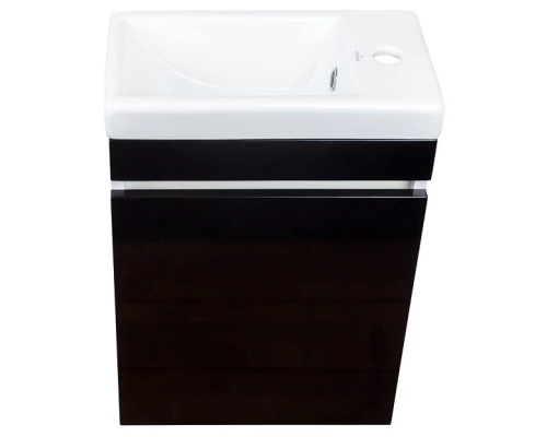Тумба с раковиной черный глянец 40 см Style Line Compact СС-00000419 + ЛС-00000247