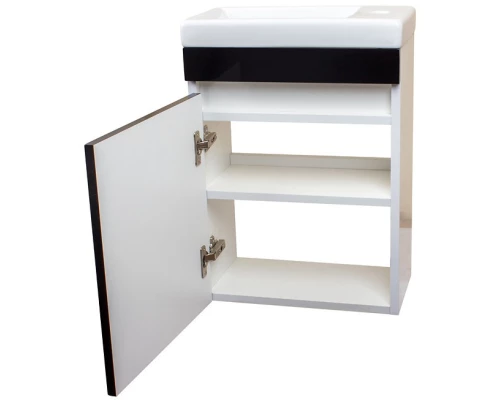 Тумба с раковиной черный глянец 40 см Style Line Compact СС-00000419 + ЛС-00000247