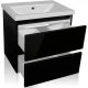 Тумба с раковиной черный глянец 70 см Style Line Даймонд СС-00000499 + ЛС-00000211