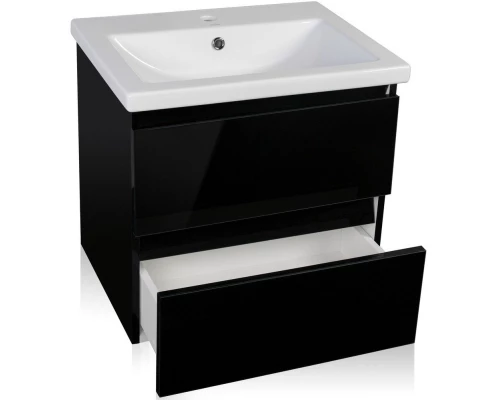 Тумба с раковиной черный глянец 70 см Style Line Даймонд СС-00000499 + ЛС-00000211