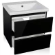 Тумба с раковиной черный глянец 70 см Style Line Даймонд СС-00000499 + ЛС-00000211