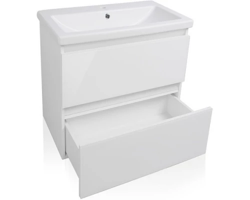Тумба с раковиной белый глянец 70 см Style Line Даймонд СС-00000498 + ЛС-00000211
