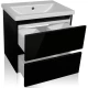Тумба с раковиной черный глянец 60 см Style Line Даймонд СС-00000501 + ЛС-00000155