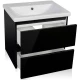 Тумба с раковиной черный глянец 60 см Style Line Даймонд СС-00000501 + ЛС-00000155