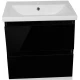 Тумба с раковиной черный глянец 60 см Style Line Даймонд СС-00000501 + ЛС-00000155
