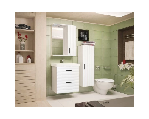 Зеркальный шкаф 60x83 см белый глянец Style Line Агава ЛС-00000268