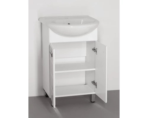 Тумба с раковиной белый глянец 55,5 см Style Line Ирис ЛС-00000015 + ЛС-00000135