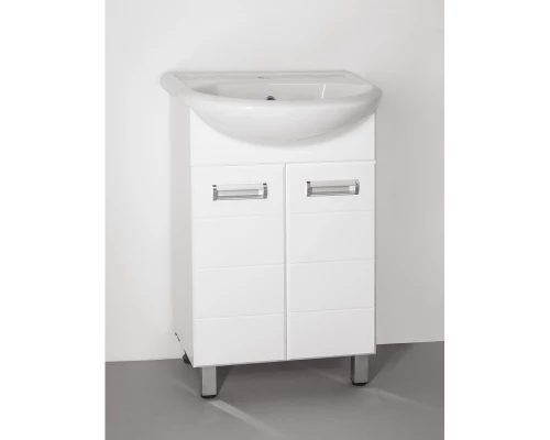 Тумба с раковиной белый глянец 55,5 см Style Line Ирис ЛС-00000015 + ЛС-00000135