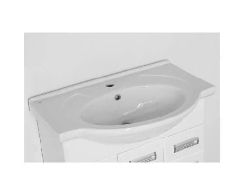 Тумба с раковиной белый глянец 76 см Style Line Ирис ЛС-00000017 + ЛС-00000145