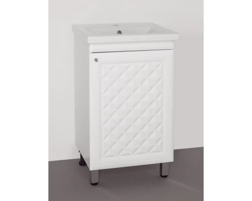 Тумба с раковиной белый глянец 50 см Style Line Канна ЛС-00000297 + ЛС-00000154