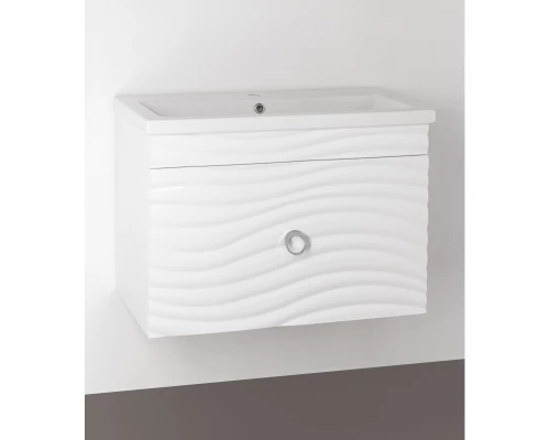 Тумба с раковиной белый глянец 80 см Style Line Вероника ЛС-00000252 + ЛС-00000156