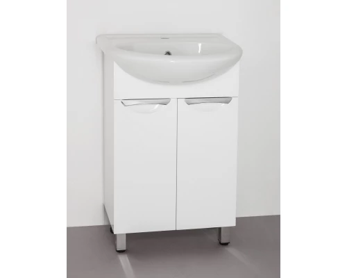 Тумба с раковиной белый глянец 55,5 см Style Line Жасмин ЛС-00000033 + ЛС-00000135
