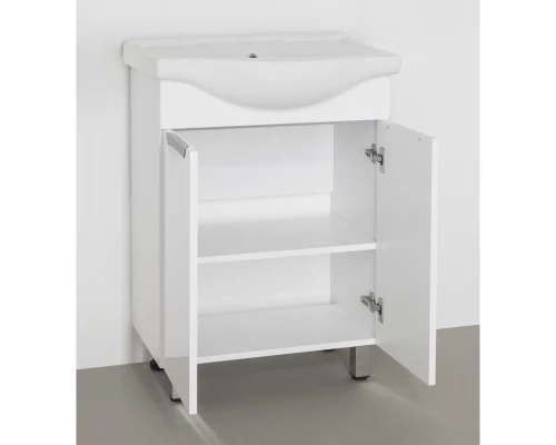 Тумба с раковиной белый глянец 60,5 см Style Line Жасмин ЛС-00000034 + ЛС-00000157