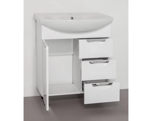 Тумба с раковиной белый глянец 71,5 см Style Line Жасмин ЛС-00000036 + ЛС-00000149