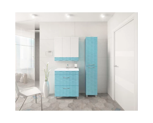 Зеркальный шкаф 80x70 см аквамарин Style Line Ассоль ЛС-00000321