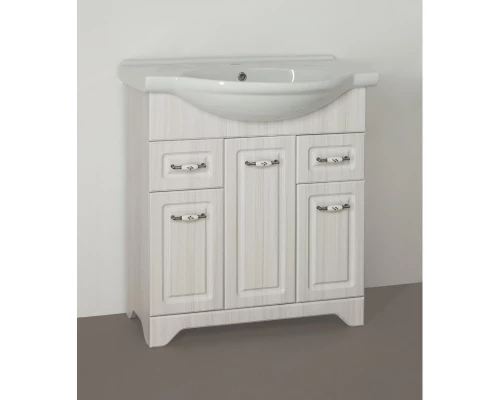 Тумба с раковиной рельеф пастель 76 см Style Line Олеандр-2 ЛС-00000200 + ЛС-00000145