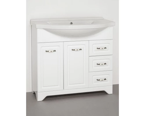 Тумба с раковиной белый глянец 90,5 см Style Line Олеандр-2 ЛС-00000241 + ЛС-00000152