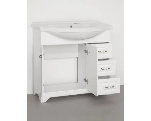 Тумба с раковиной белый глянец 90,5 см Style Line Олеандр-2 ЛС-00000241 + ЛС-00000152