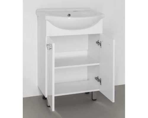 Тумба с раковиной белый глянец 56 см Style Line Венеция ЛС-00000253 + ЛС-00000146
