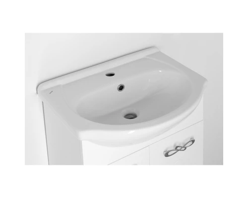 Тумба с раковиной белый глянец 56 см Style Line Венеция ЛС-00000253 + ЛС-00000146