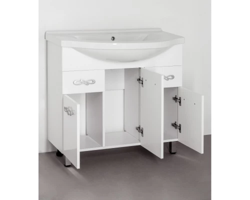 Тумба с раковиной белый глянец 90,5 см Style Line Венеция ЛС-00000260 + ЛС-00000152