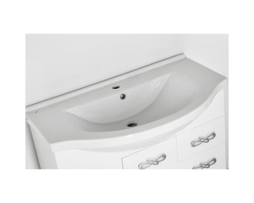 Тумба с раковиной белый глянец 90,5 см Style Line Венеция ЛС-00000260 + ЛС-00000152