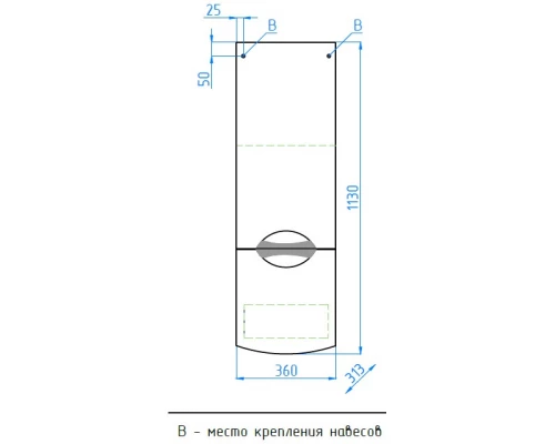 Полуколонна подвесная черный глянец Style Line Жасмин-2 ЛС-00000065