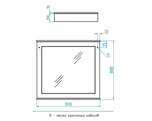 Зеркало 80x80 см рельеф пастель Style Line Прованс ЛС-00000472