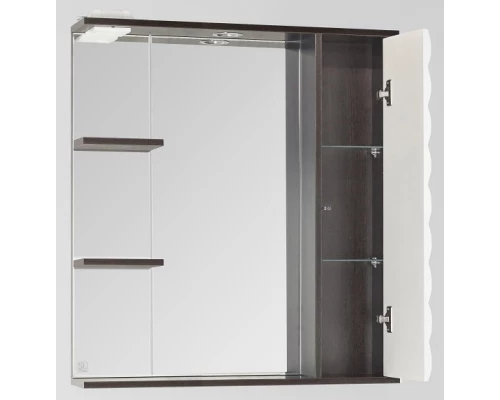 Зеркальный шкаф 75x87 см венге/белый глянец Style Line Агат ЛС-00000232