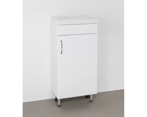 Тумба с раковиной белый глянец 40 см Style Line Эко Стандарт ЛС-00000307 + ЛС-00000247