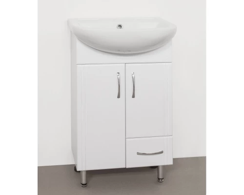 Тумба с раковиной белый глянец 51 см Style Line Эко Стандарт ЛС-00000095 + ЛС-00000159
