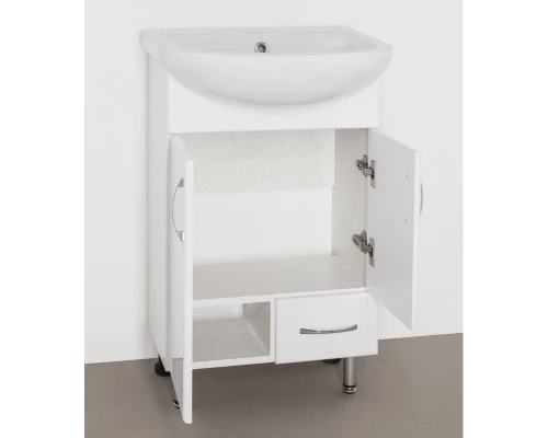 Тумба с раковиной белый глянец 51 см Style Line Эко Стандарт ЛС-00000095 + ЛС-00000159