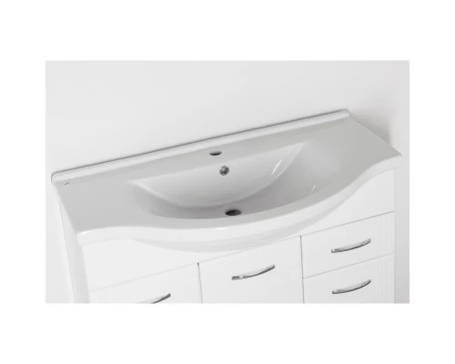 Тумба с раковиной белый глянец 100,5 см Style Line Эко Стандарт ЛС-00000240 + ЛС-00000171T
