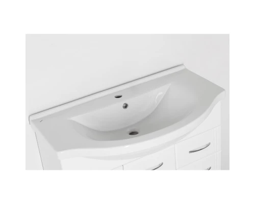 Тумба с раковиной белый глянец 90,5 см Style Line Эко Стандарт ЛС-00000110 + ЛС-00000152
