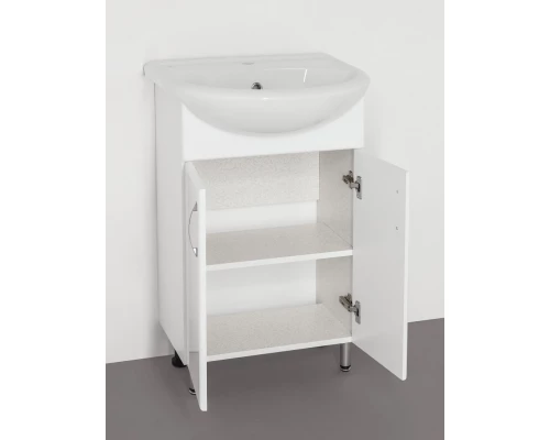 Тумба с раковиной белый глянец 55,5 см Style Line Эко Стандарт ЛС-00000339 + ЛС-00000135