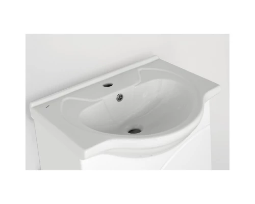 Тумба с раковиной белый глянец 60 см Style Line Эко Стандарт ЛС-00000259 + ЛС-00000143