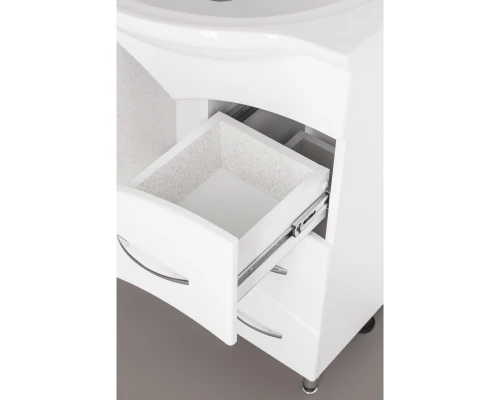 Тумба с раковиной белый глянец 66 см Style Line Эко Стандарт ЛС-00000104 + ЛС-00000144