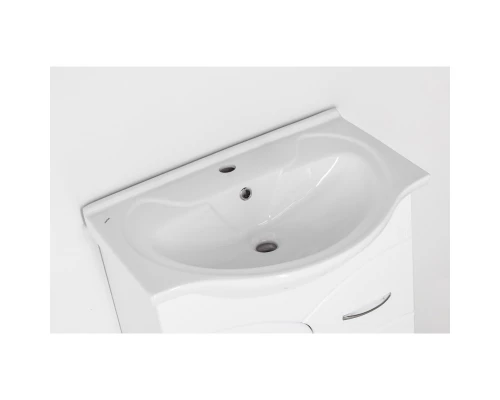 Тумба с раковиной белый глянец 66 см Style Line Эко Стандарт ЛС-00000104 + ЛС-00000144