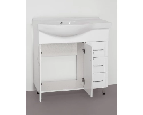 Тумба с раковиной белый глянец 83 см Style Line Эко Стандарт ЛС-00000109 + ЛС-00000164