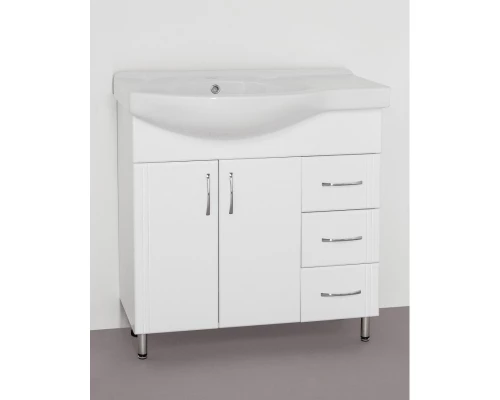 Тумба с раковиной белый глянец 83 см Style Line Эко Стандарт ЛС-00000109 + ЛС-00000164