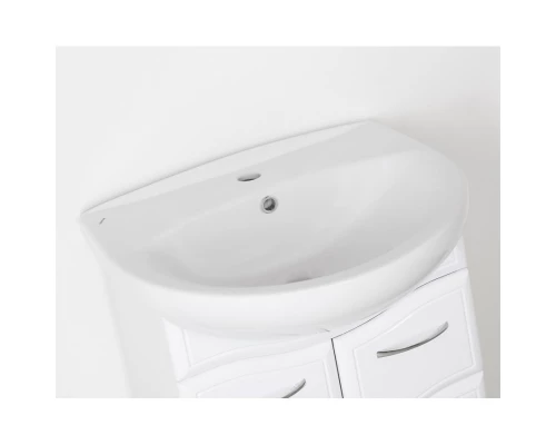 Тумба с раковиной белый глянец 56 см Style Line Эко Волна ЛС-00000098 + ЛС-00000158