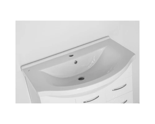 Тумба с раковиной белый глянец 80 см Style Line Эко Фьюжн ЛС-00000076 + ЛС-00000151