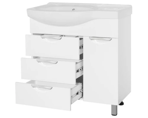 Тумба с раковиной белый глянец 83 см R Style Line Жасмин ЛС-00000527 + ЛС-00000164