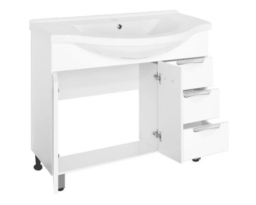 Тумба с раковиной белый глянец 100,5 см Style Line Жасмин ЛС-00000585 + ЛС-00000171