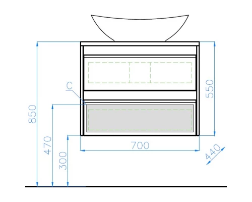 Тумба с раковиной ориноко/белый лакобель 70 см Style Line Монако ЛС-00000633 + СС-00000649
