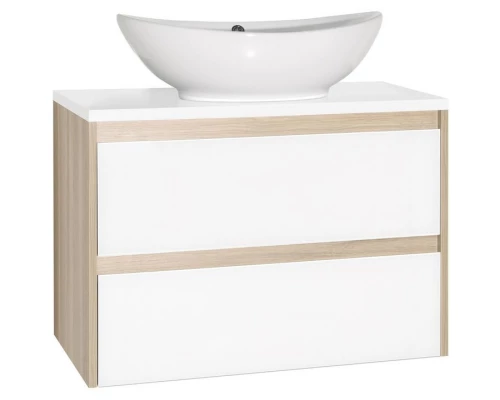 Тумба с раковиной ориноко/белый лакобель 80 см Style Line Монако ЛС-00000635 + СС-00000649