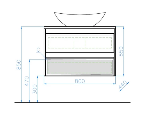 Тумба с раковиной ориноко/белый лакобель 80 см Style Line Монако ЛС-00000635 + СС-00000649