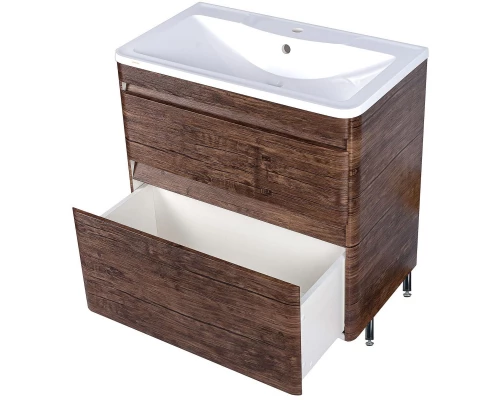 Тумба с раковиной старое дерево 80 см Style Line Атлантика ЛС-00000665 + ЛС-00000616