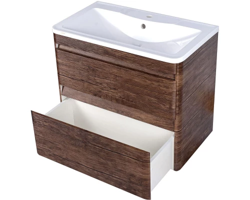 Тумба с раковиной старое дерево 80 см Style Line Атлантика ЛС-00000664 + ЛС-00000616